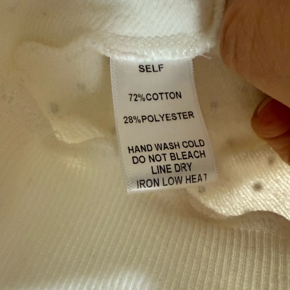 AKIRA Cream cropped Hoodie with Crystal Rhinestone Accents - Picture 5 of 14